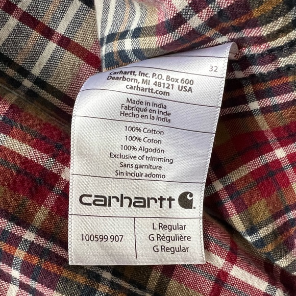 Men’s Carhartt Plaid Button Down Shirt - Picture 6 of 6